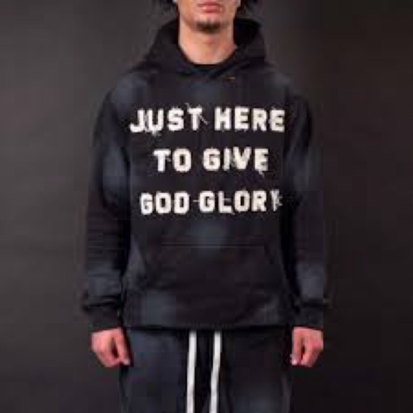 deferential Other - Men's Black Graphic Hoodie with Bold Lettering